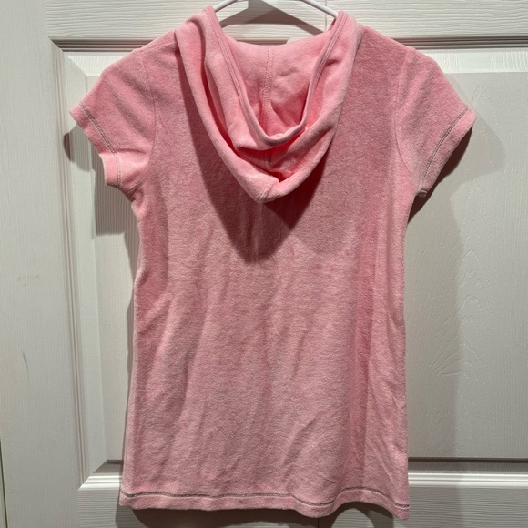 XHILARATION Girl’s Pink Hooded Swim Suit Cover Up Dress w/ Pocket - size M(7/8) - Picture 3 of 3